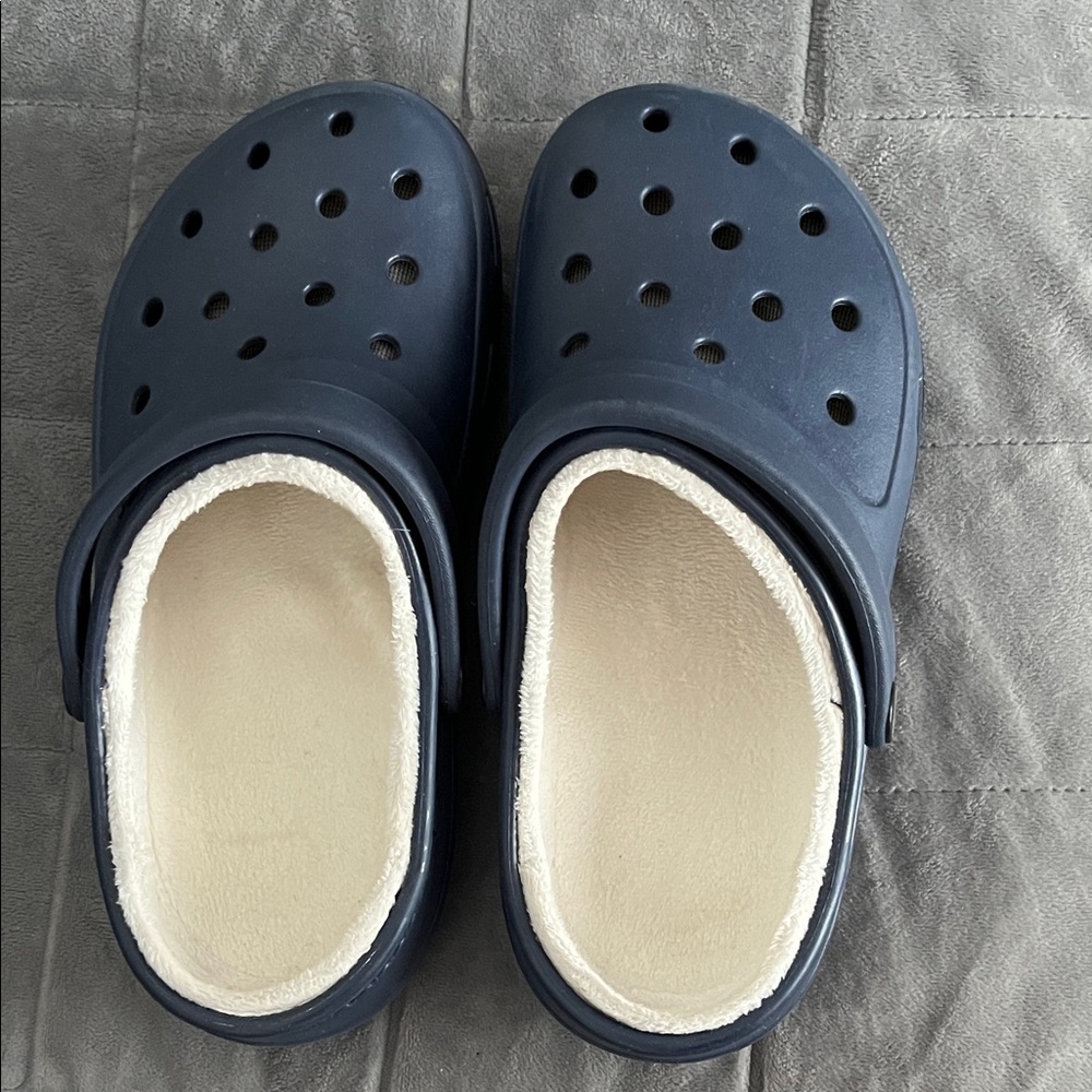 Women’s Crocs - Lined Navy Slip-Ons